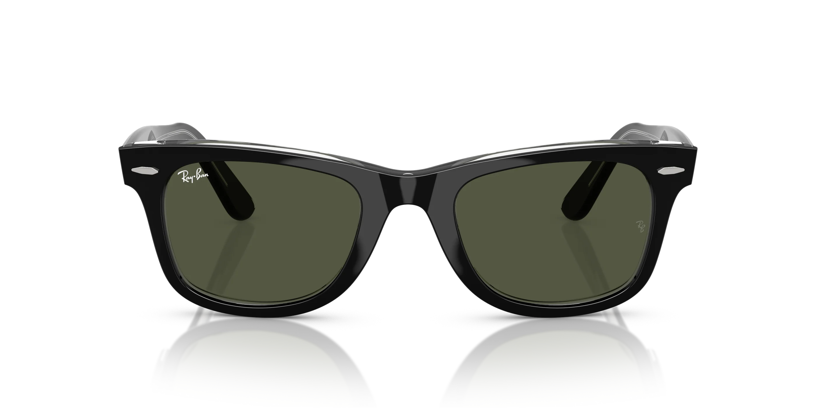 Ray-Ban Wayfarer Güneş Gözlüğü RB2140 129431 Black On Transparent Green 50 Ekartman