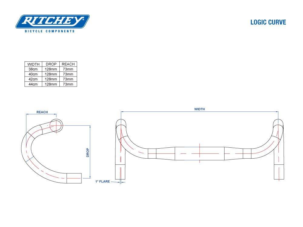 Ritchey Comp Logic Curve Yol Bisikleti Gidonu Siyah 42 cm