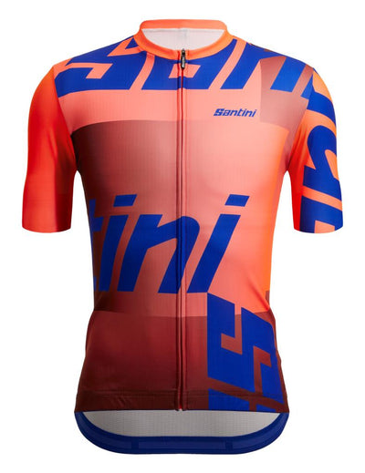 Santini 3S Mixed Logo SS Cycling Jersey 3S94075CKARMALOGO Fluo Orange