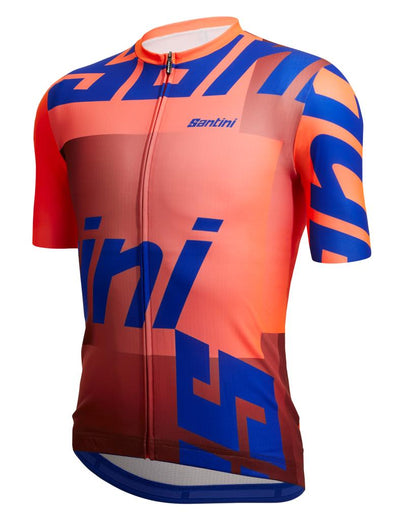 Santini 3S Mixed Logo SS Cycling Jersey 3S94075CKARMALOGO Fluo Orange