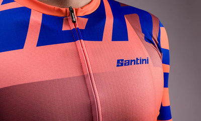 Santini 3S Mixed Logo SS Cycling Jersey 3S94075CKARMALOGO Fluo Orange