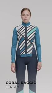 Santini Coral Raggio Women's Winter Cycling Jersey 1W216175CORALRAGG