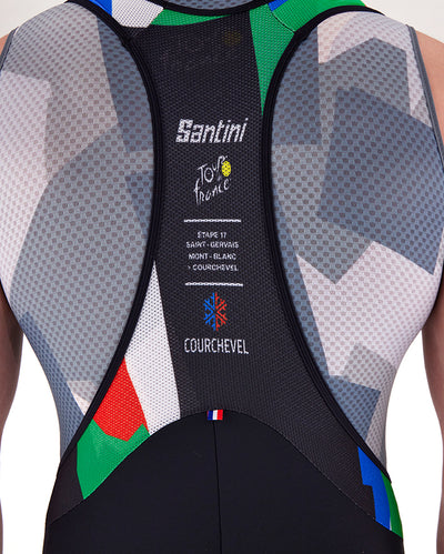 Santini Mont Blanc Courchevel Tour De France Cycling Tights with Suspenders RE1075FBBLNC3TDF