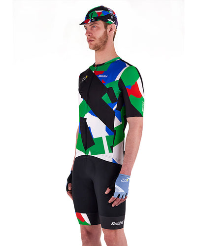 Santini Mont Blanc Courchevel Tour De France Cycling Tights with Suspenders RE1075FBBLNC3TDF