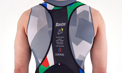 Santini Mont Blanc Courchevel Tour De France Cycling Tights with Suspenders RE1075FBBLNC3TDF