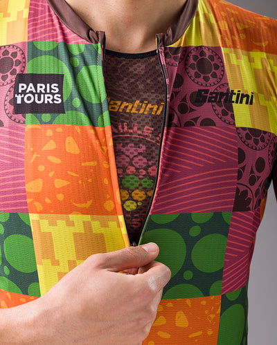 Santini Paris Tour Official Plus Size Cycling Jersey RE94075C22PTVIGN