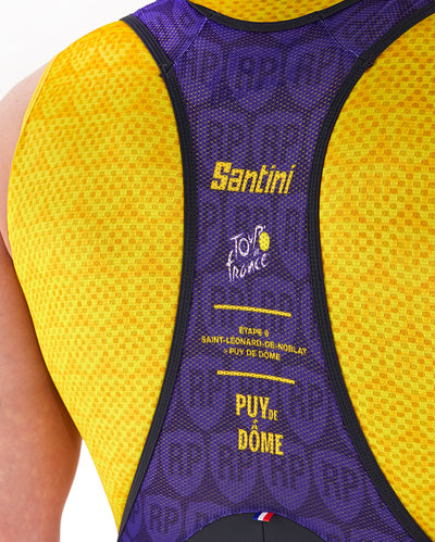 Велосипедные леггинсы унисекс Santini PUY DE DOME Tour De France Special Edition с подтяжками RE1075FBPDD3TDF