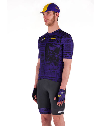 Велосипедные леггинсы унисекс Santini PUY DE DOME Tour De France Special Edition с подтяжками RE1075FBPDD3TDF