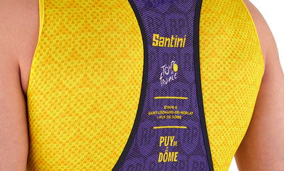 Велосипедные леггинсы унисекс Santini PUY DE DOME Tour De France Special Edition с подтяжками RE1075FBPDD3TDF