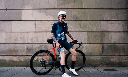 Santini UCI Cycling World Championship Askılı Bisiklet Taytı RE1075GITCITY3WCG Blu Nautica