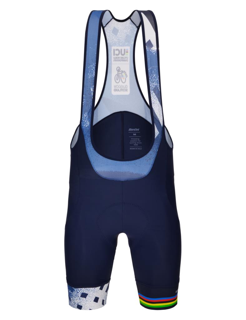 Santini UCI Cycling World Championship Askılı Bisiklet Taytı RE1075GITCITY3WCG Blu Nautica