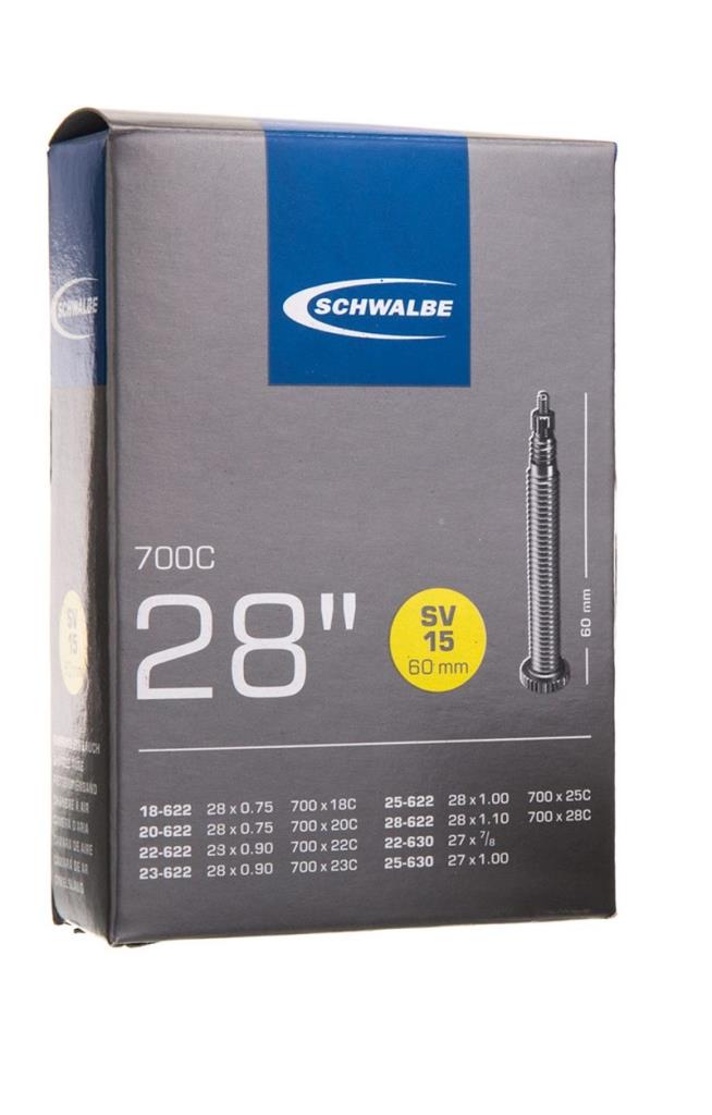 Schwalbe 700x18/28c Long Thin Valve Inner Tube Sv15 60Mm 