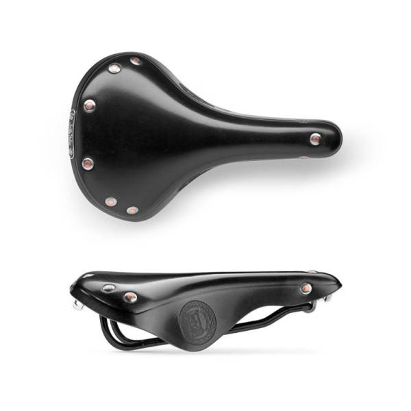 3ttt Tipo A Sella in pelle nera/marrone anni '70 Vintage Saddle