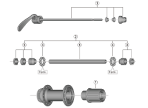Left Lock Nut Assembly For Shimano FH-RM33 Hub Y30V98030