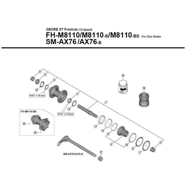 Shimano XT FH-M8110 Sol Kilit Somunu Y3G104000