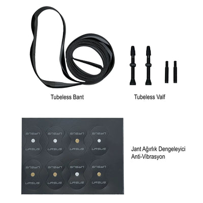 URSUS TC47 Karbon Yol Bisikleti Jant Seti Centerlock Tubeless 12x100/12x142mm JNT-803