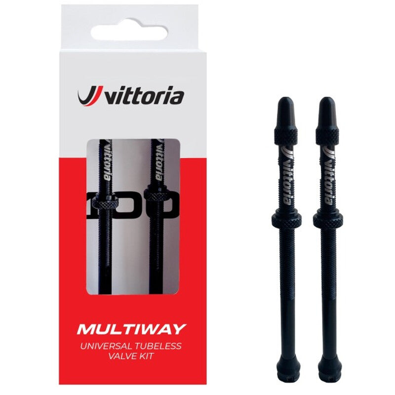 Vittoria Tubeless Jant İçin Sibop Alüminyum 80mm 1 Çift Siyah